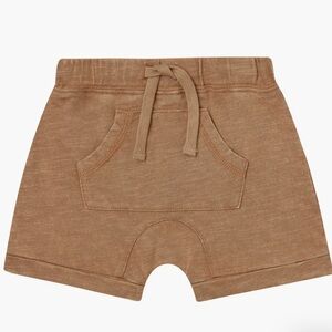 Rylee + Cru front pouch short kangaroo pocket short in camel neutral tone NWT